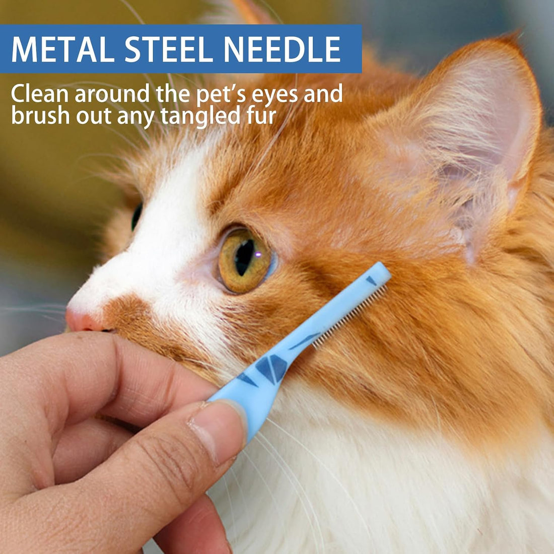 Histotree Blue Curved Small Dog Comb for Grooming Eyes Face Fine