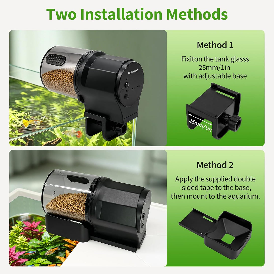 Automatic Fish Feeder for Aquarium One-Touch Easy Setup with 8/12/24