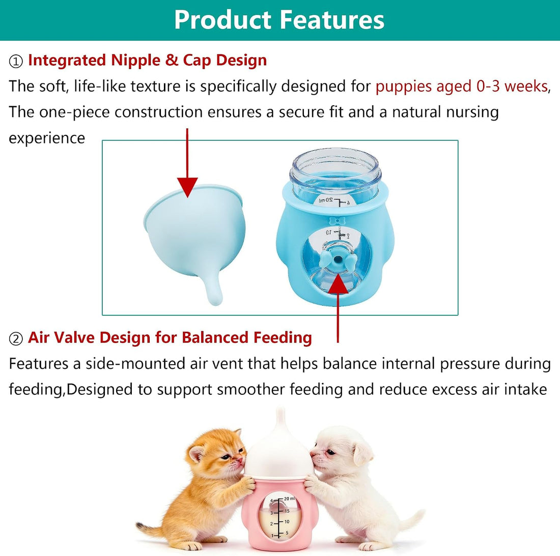 Puppy Bottles for Nursing，Kitten Bottles for Nursing，Pet Feeding
