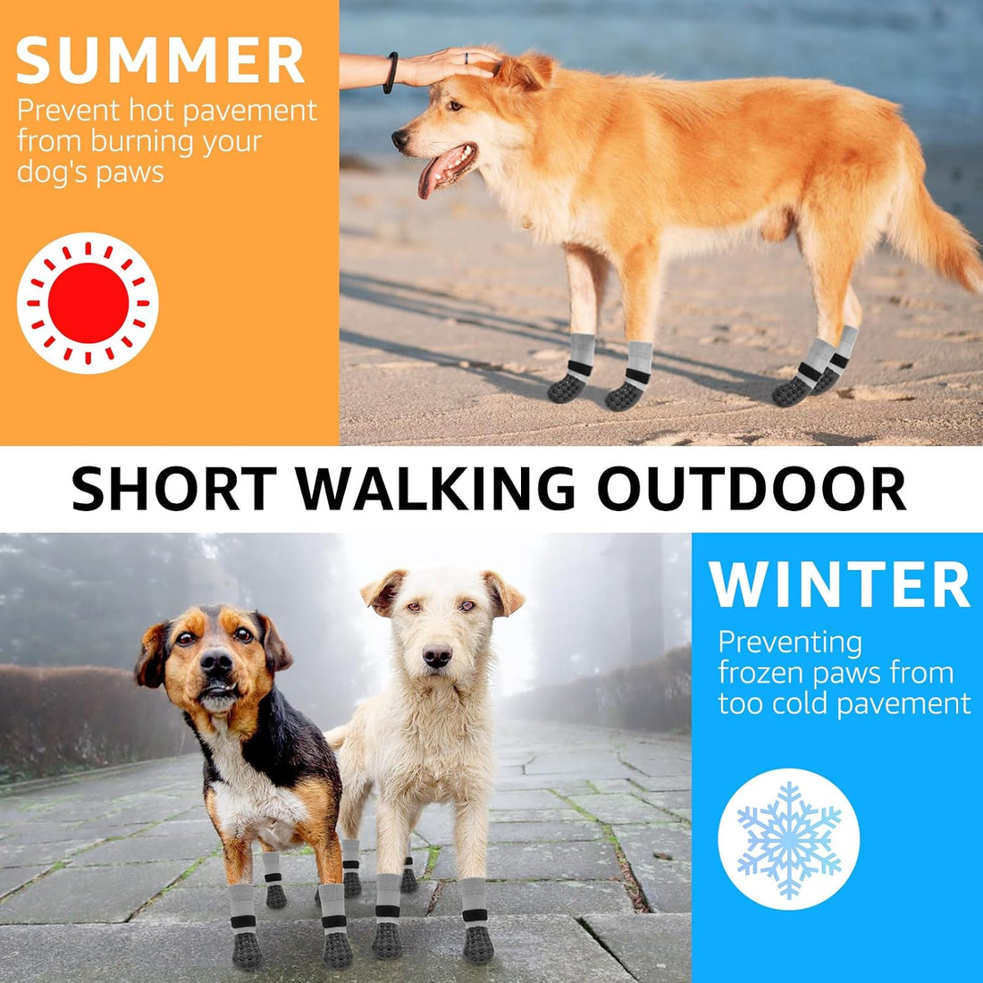 SCENEREAL Anti Slip Dog Socks to Prevent Licking Paws for Hardwood