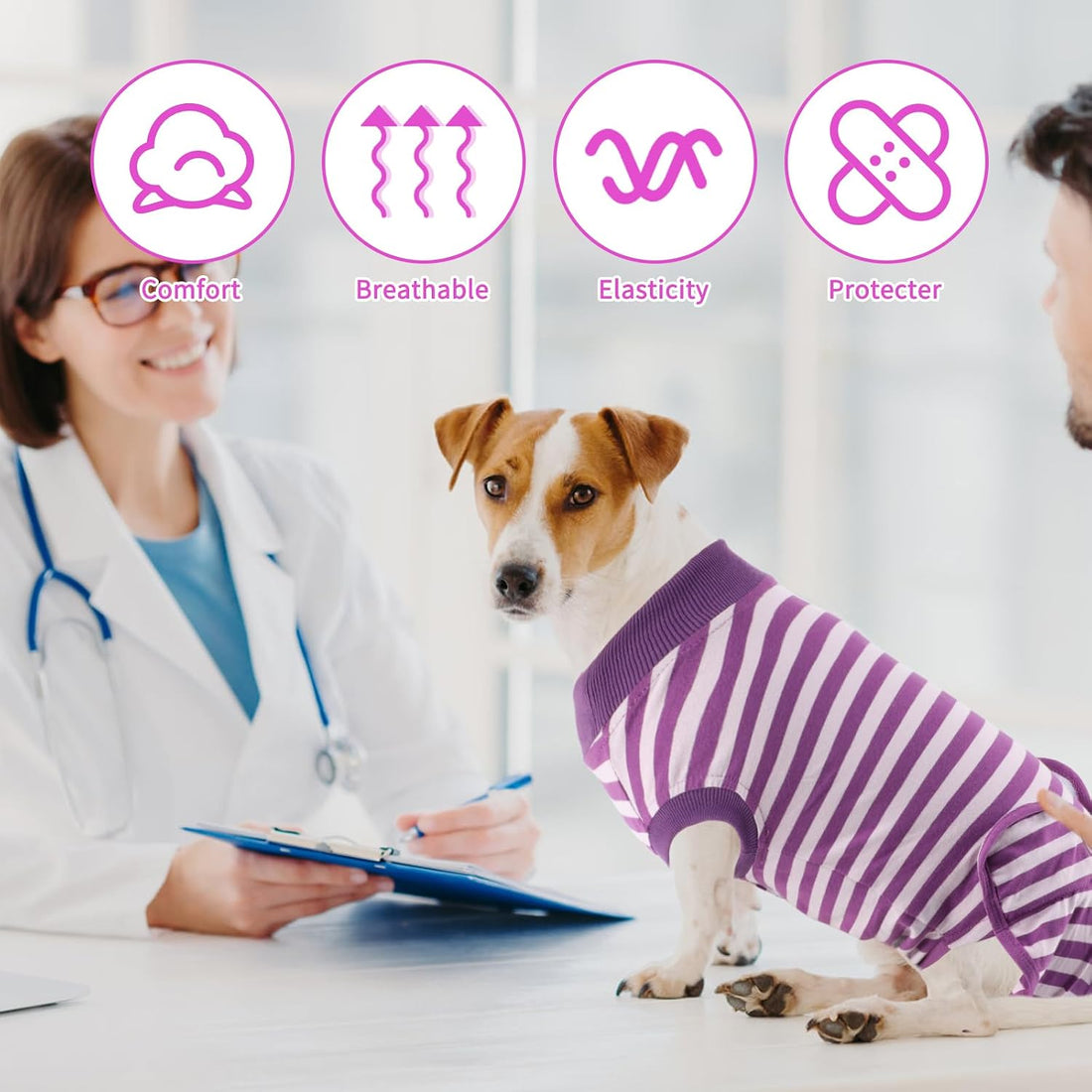 Dog Recovery Suit for After Neuter Spay Abdominal Wounds Protector
