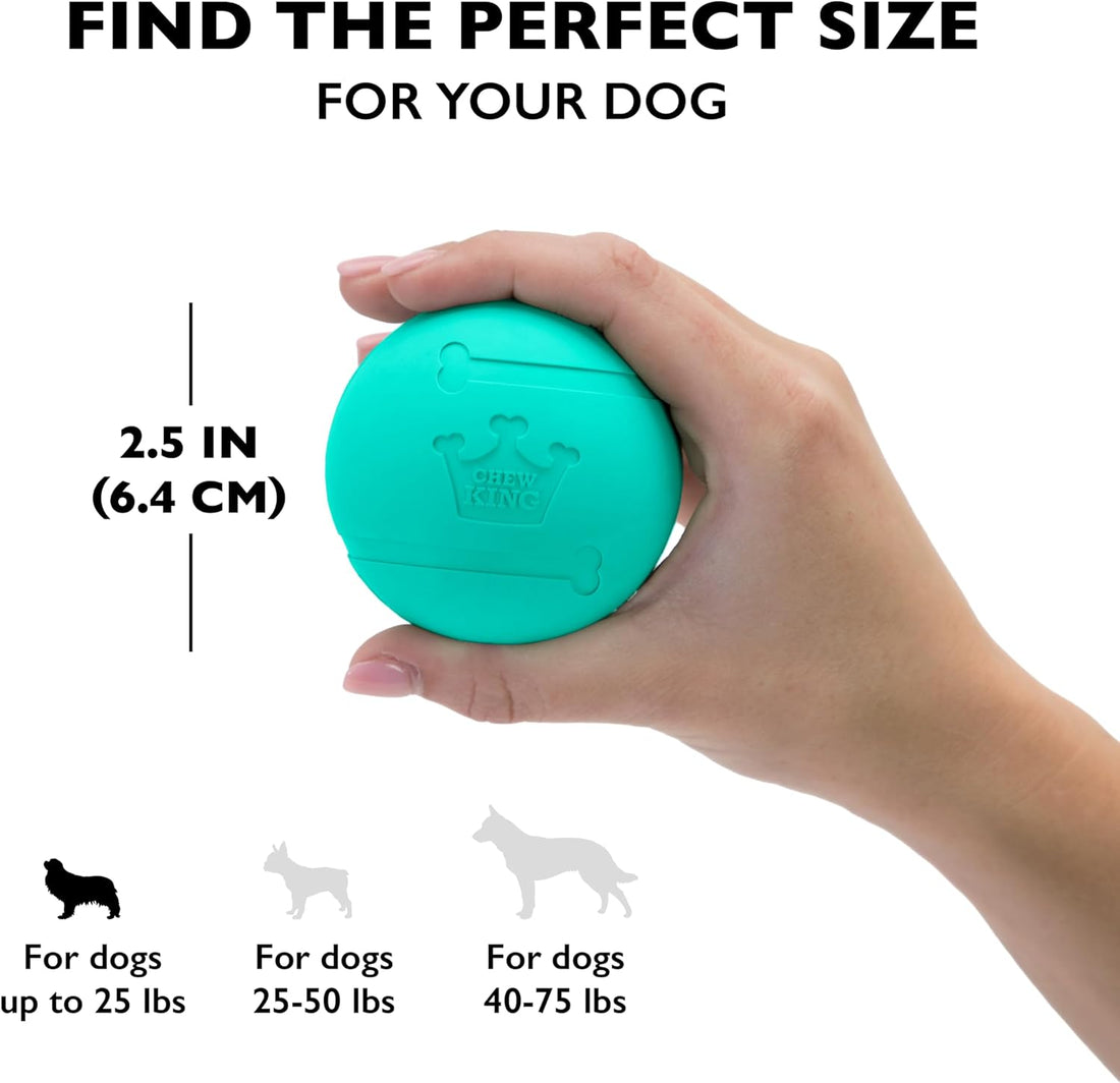 Chew King Fetch Balls Extremely Durable Natural Rubber Toy 2.5 inch