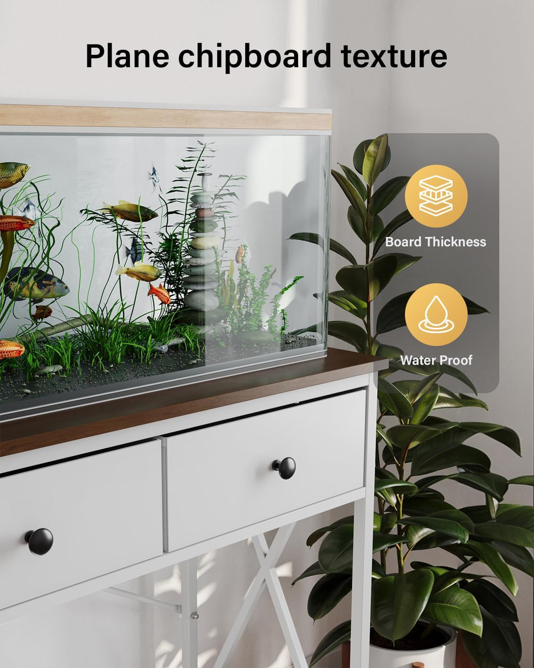 Fish Tank Stand with Drawer,20-29 Gallon Aquarium Stand Easy Assemble