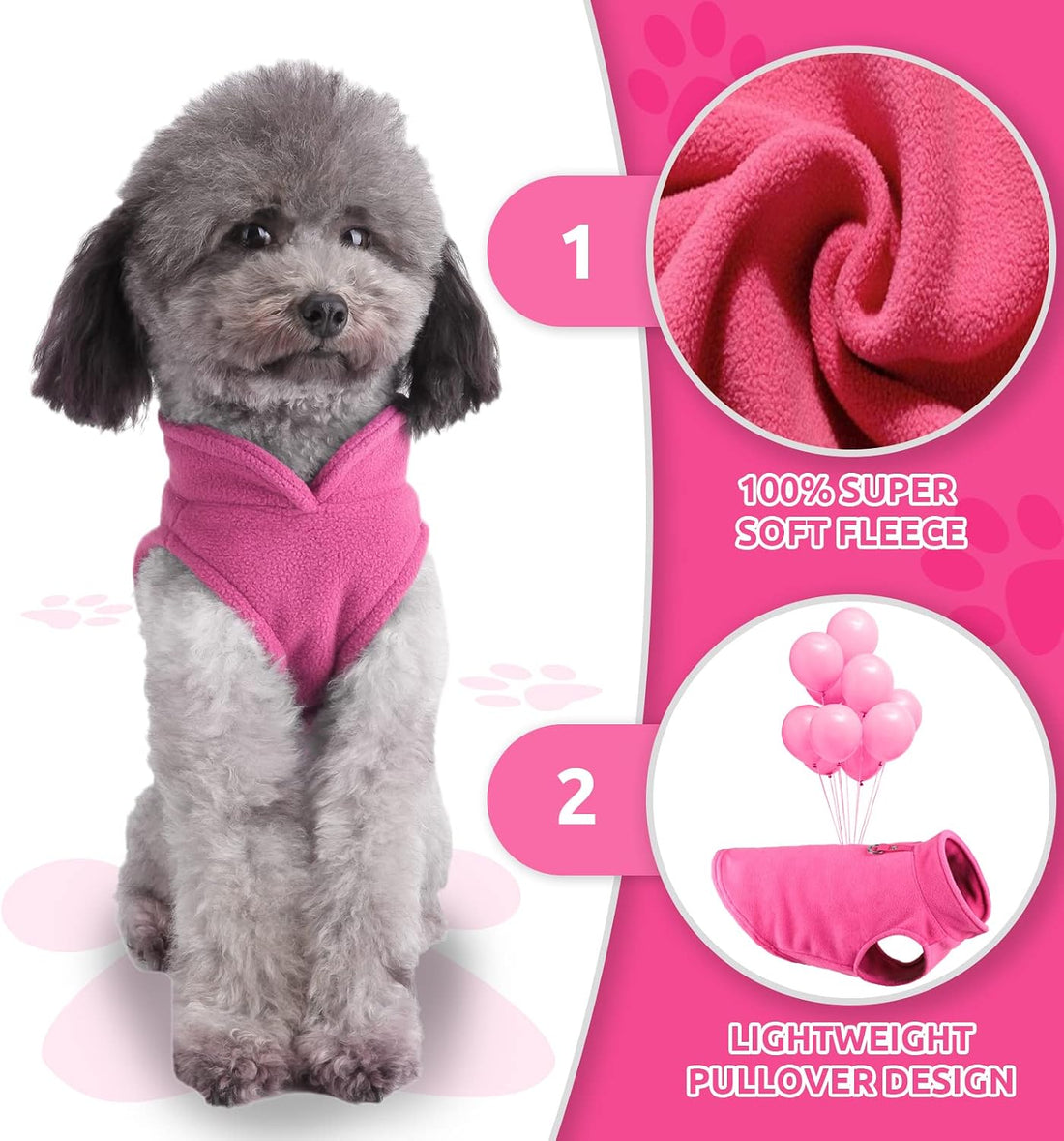 PETCARE Small Dog Sweater Cat Fleece Vest Soft Dog Jacket with Leash