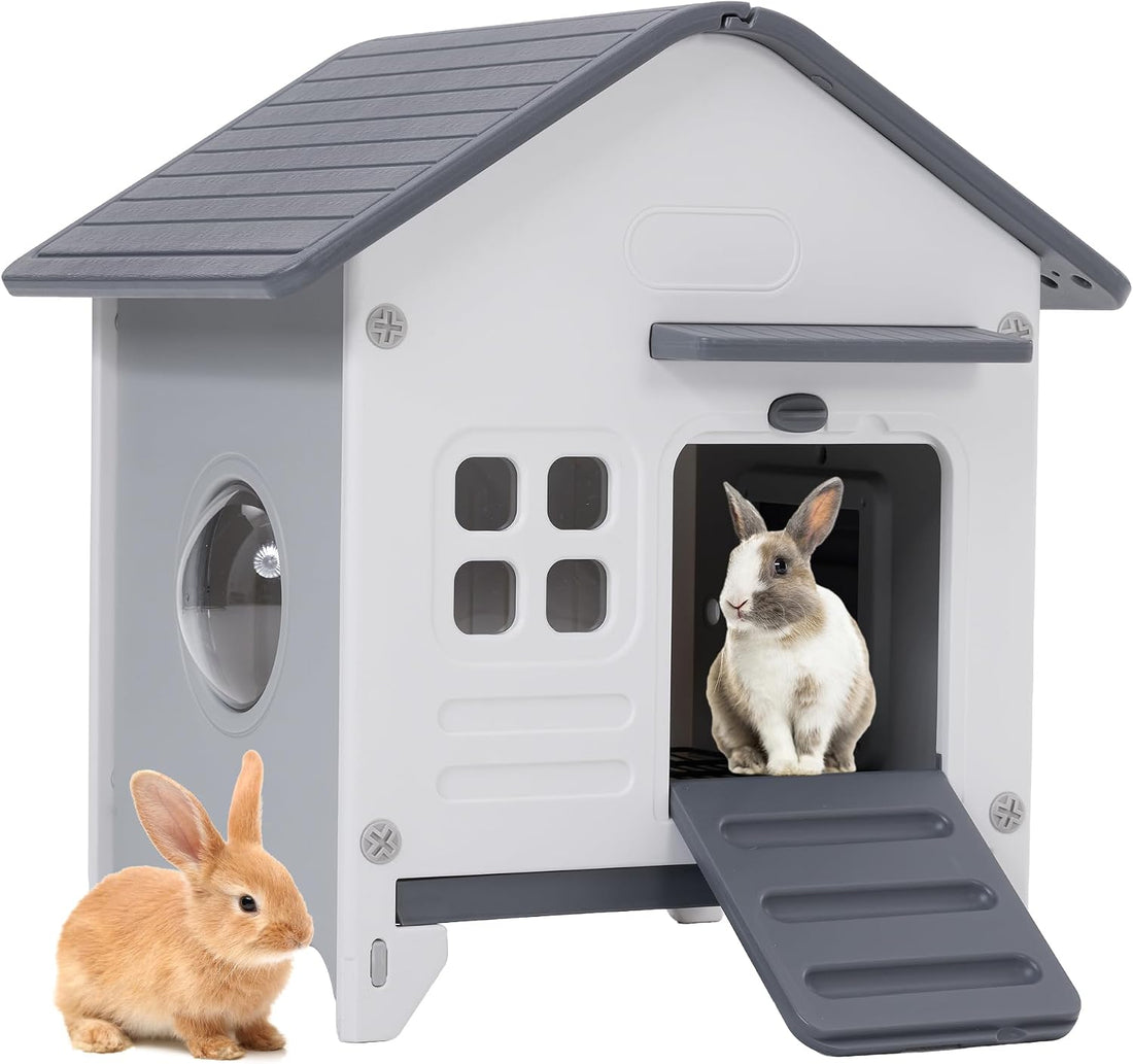 Rabbit Hutch Outdoor Indoor Plastic Bunny Cage Enclosure Guinea Pig
