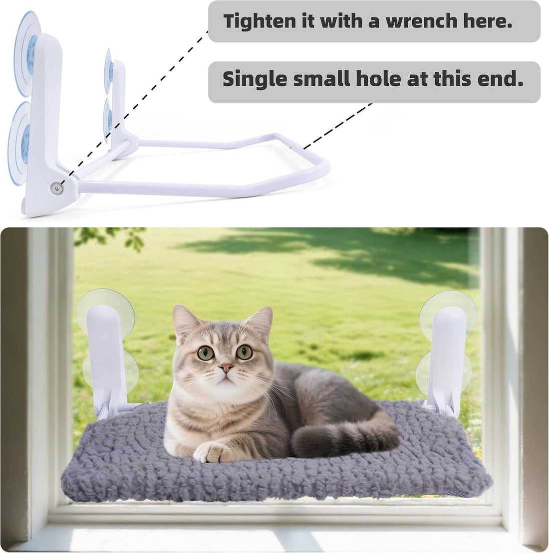 AIWIKIDE Cat Window Perch, Easy Install Bracket