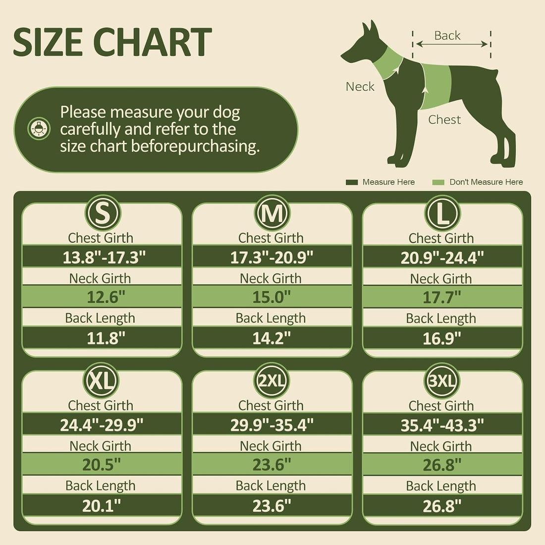 DENTRUN Warm Dog Winter Coat