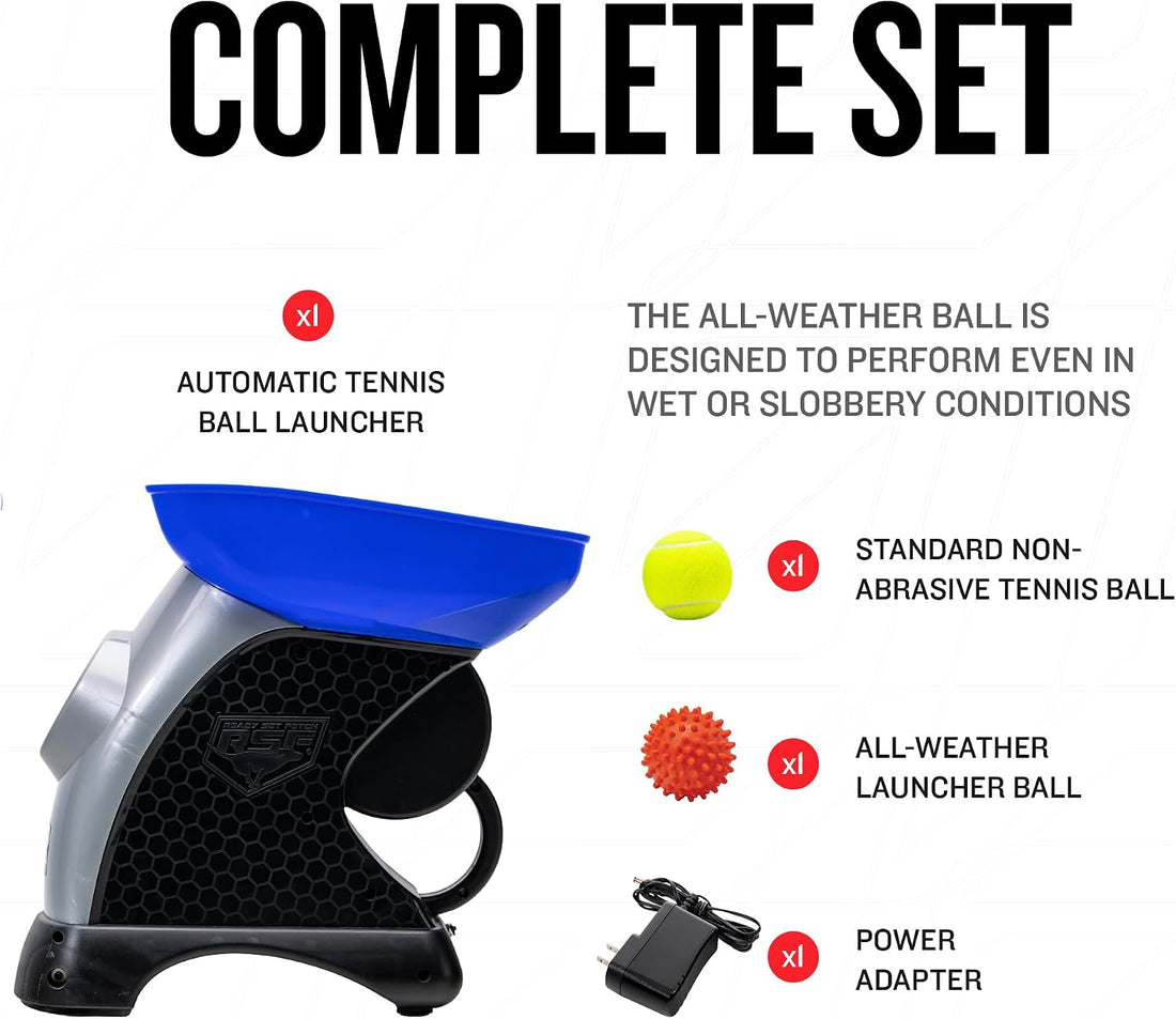Franklin Sports Ready Set Fetch Automatic Tennis Ball Launcher - Black