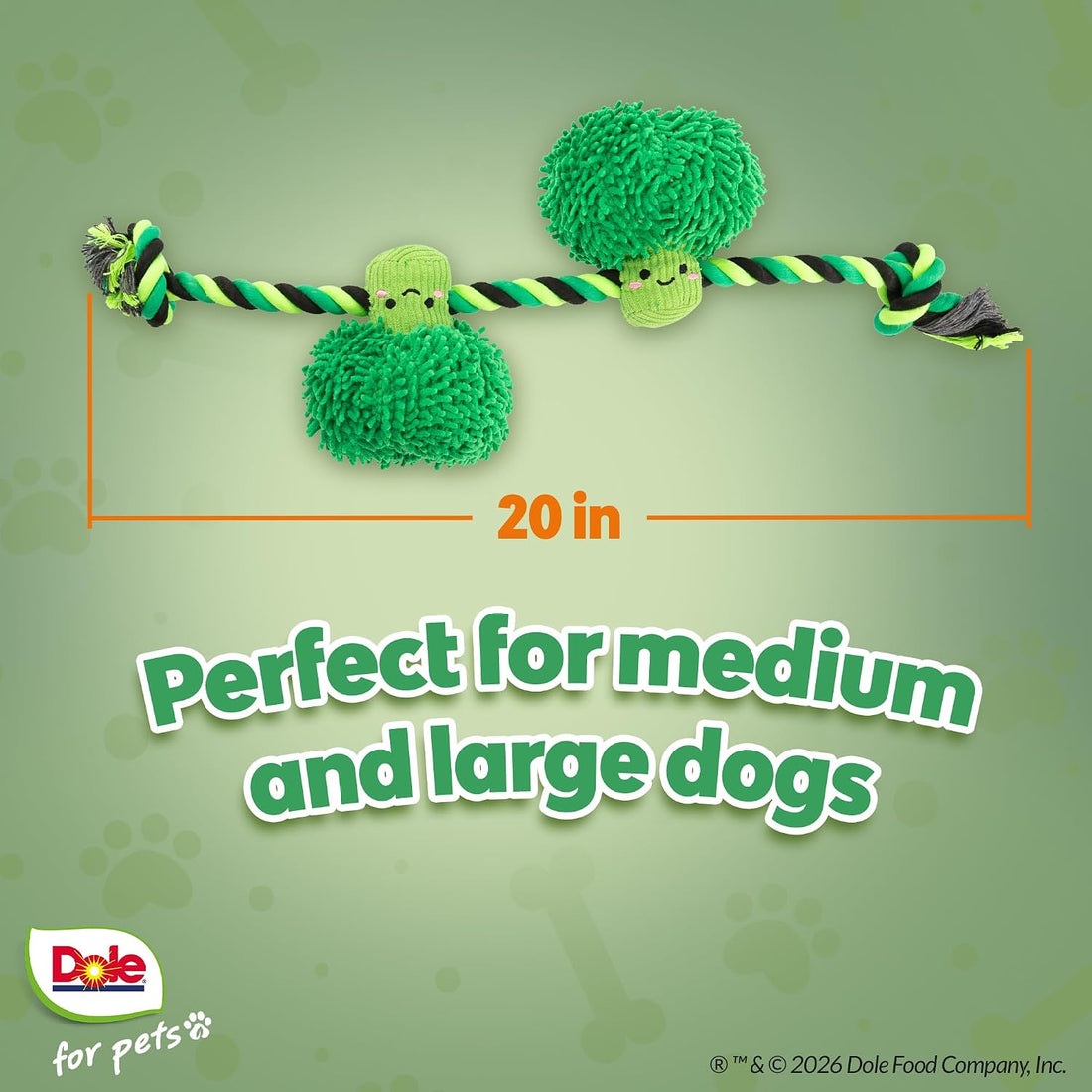 Dog Rope Toy with Squeakers, Broccoli Tug of War Dog Toy