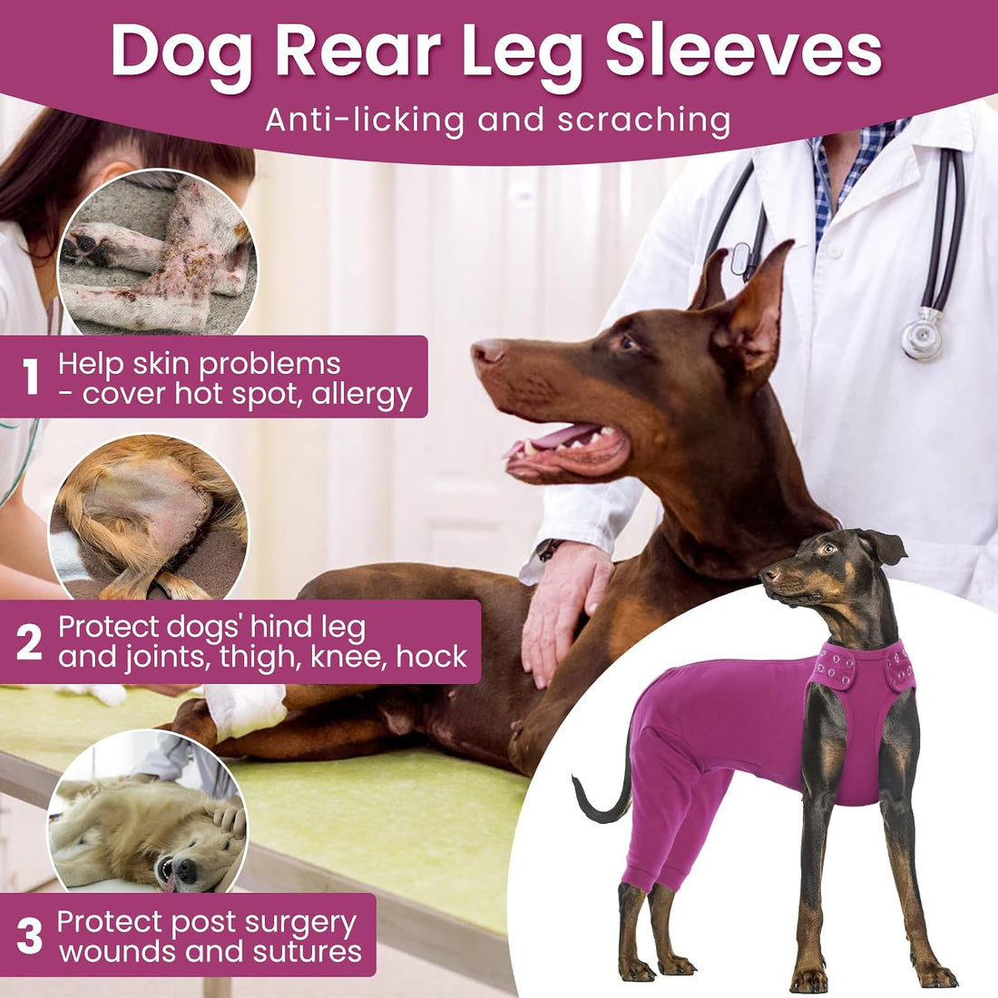 Nanaki Dog Wound Care Shirt,Dog Leg Sleeve to Stop Licking Rear