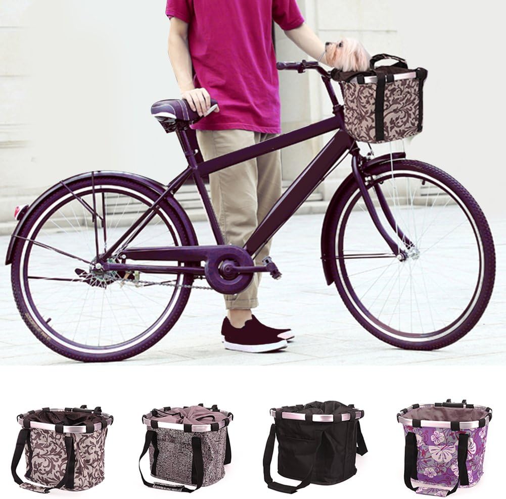 Pet Dog Bike Basket & Carrier Bag- Foldable Detachable Pet Travel