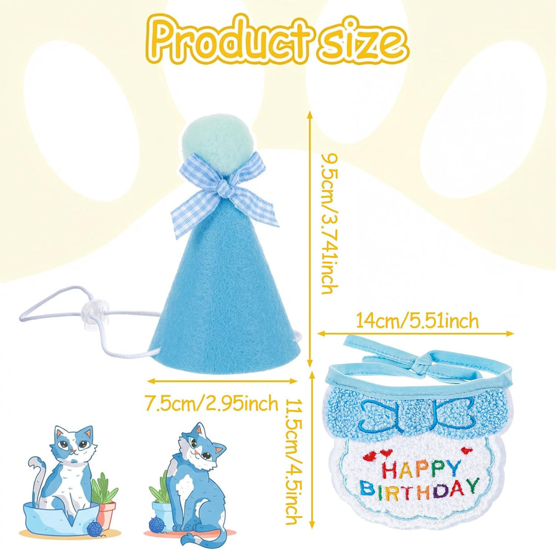 Tyqour Cat Birthday Hat Birthday Hats for Stuffed Animals Dog Party