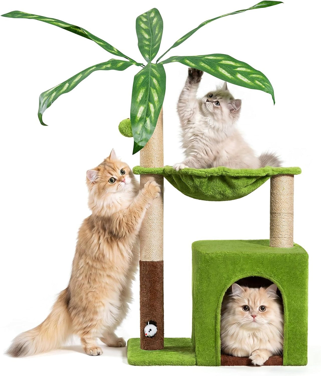 Woochpet 38'' Cat Tree Condo with Hammock Cat Tower with Scratching