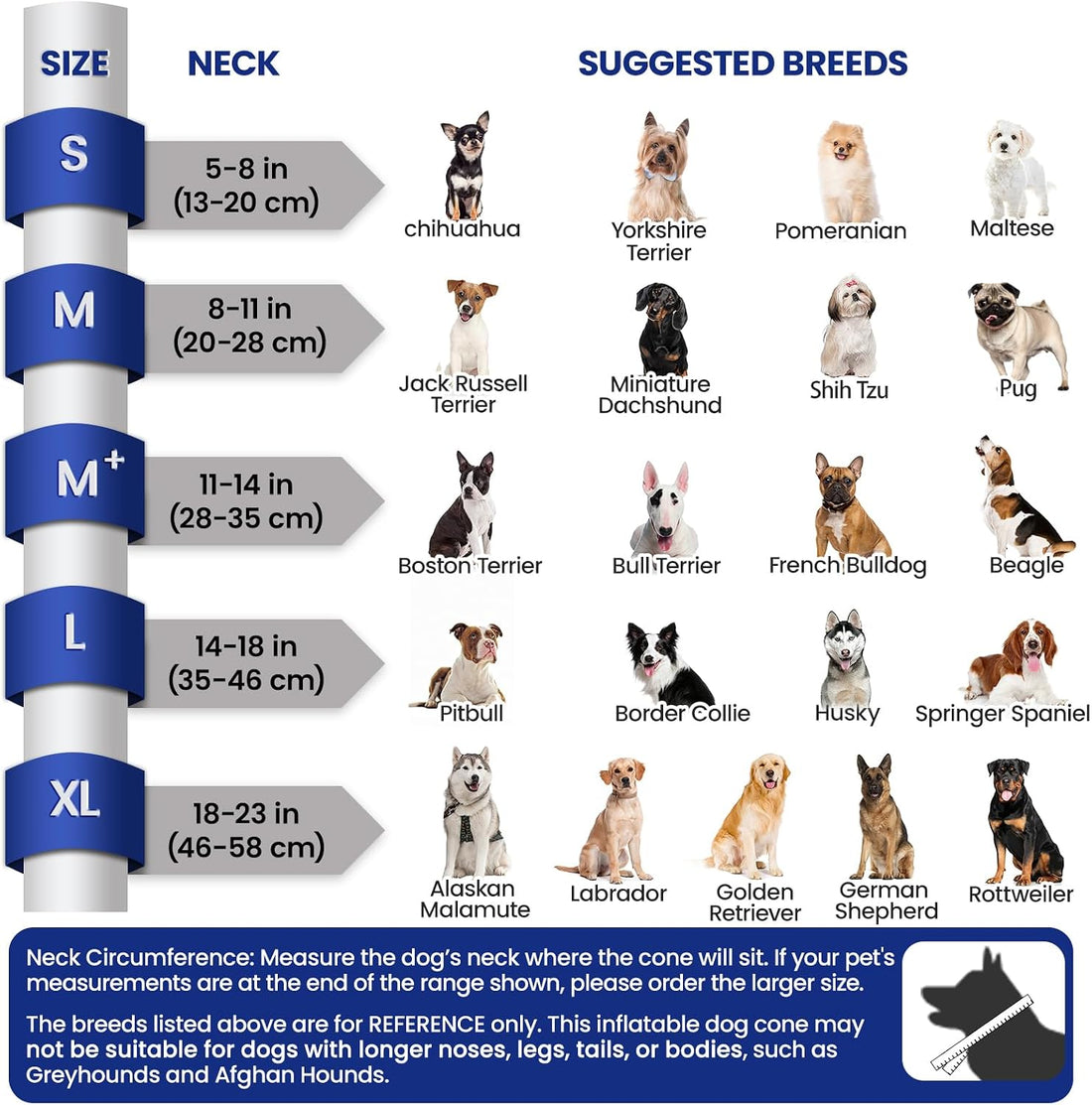 BARKLESS Inflatable Dog Cone for Large Dog to Stop Licking with Soft