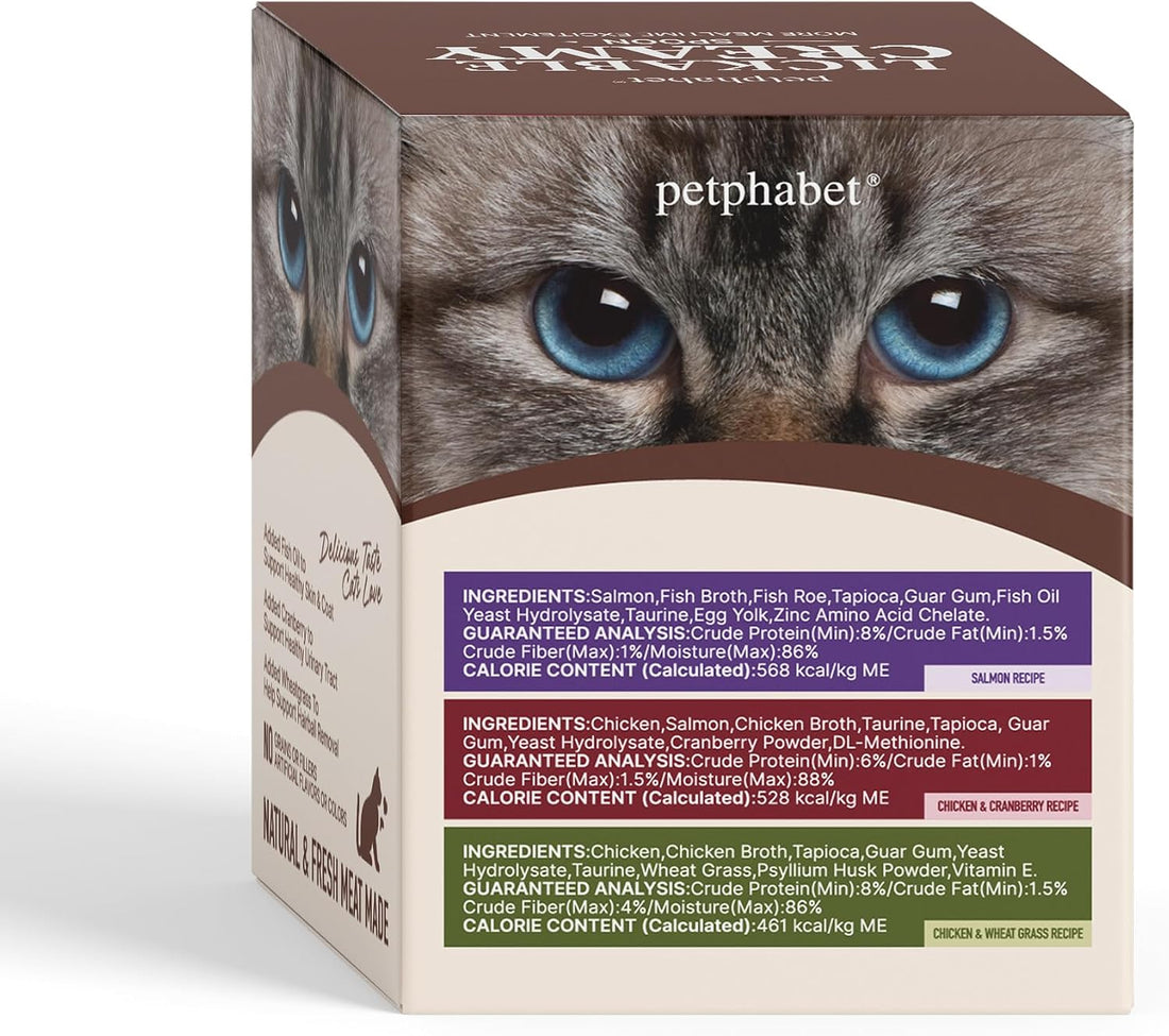 PETPHABET Lickable Cat Treats Spoon, 3 Flavors Variety Pack, 36 Count