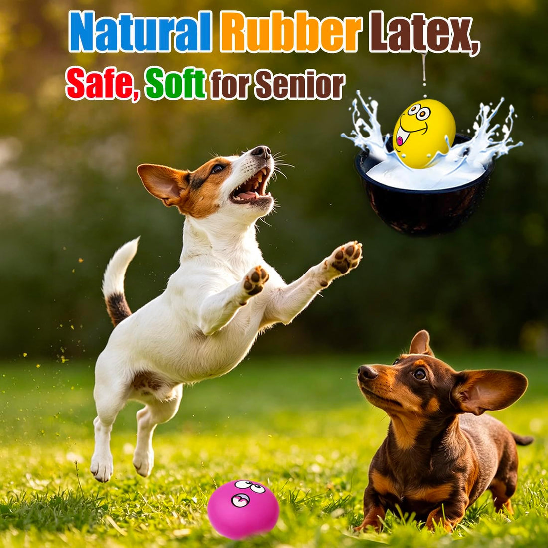 HOLYSTEED Latex Squeaky Dog Toys for Small Dogs, Mini Breed