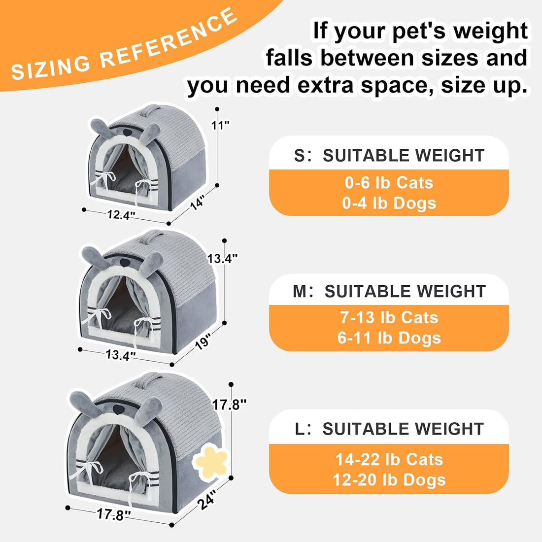 Jiupety Small Dog House Indoor, Cat House with Door Curtain Design