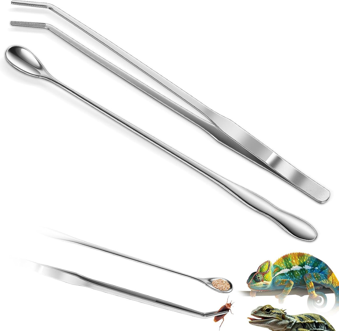 2pcs Reptile Feeding Tongs, Feeding Spoon