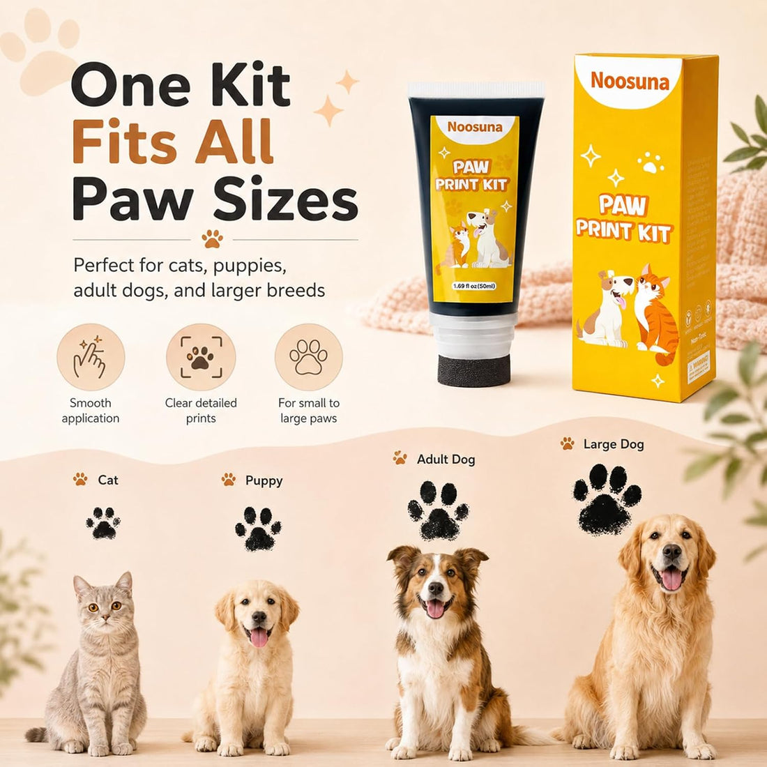 Dog Safe Paint for Paws with Sponge Applicator, 1.69 fl oz