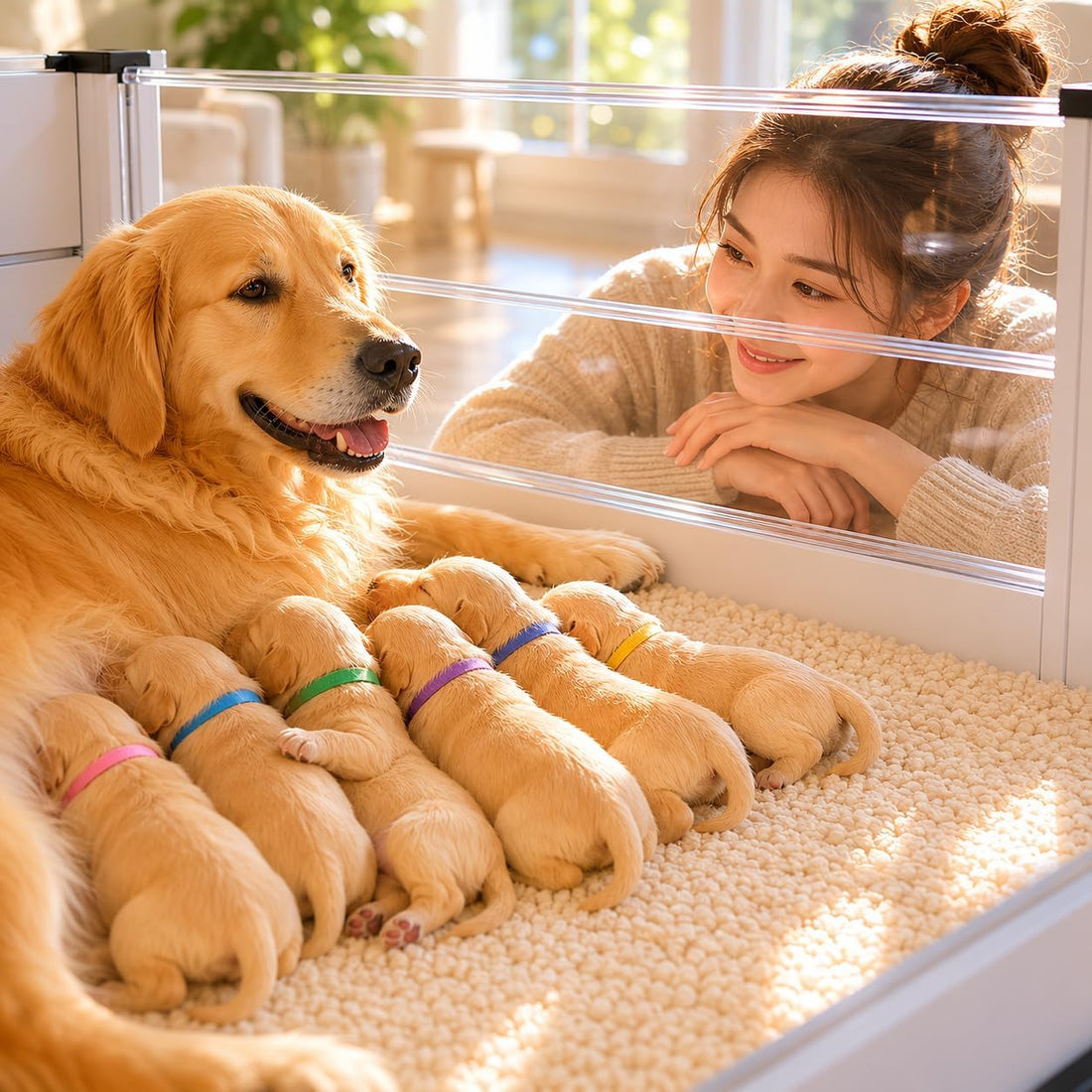 Whelping Box for Dogs and Puppies with Clear Window Panel – Modular