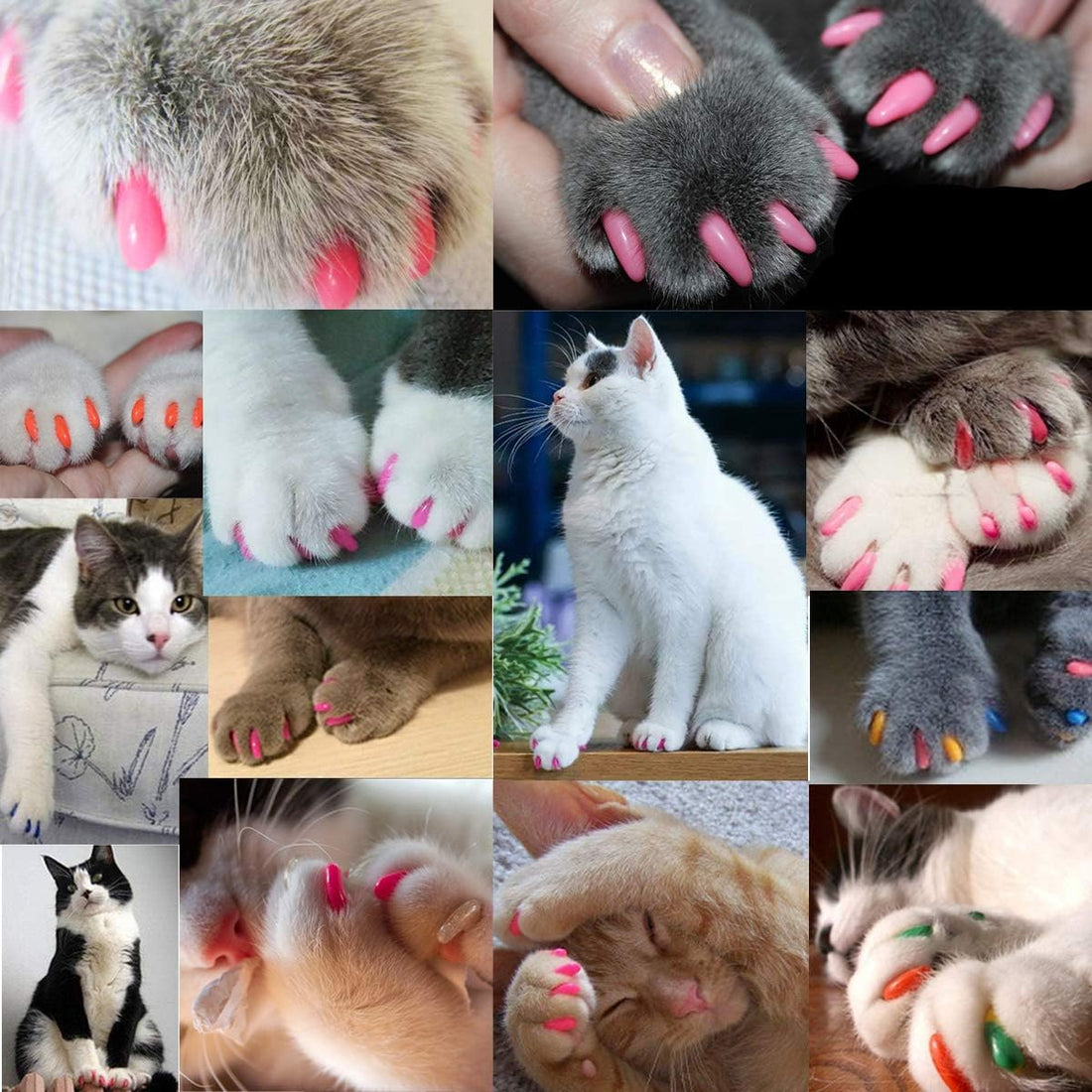 VICTHY 140pcs Cat Nail Caps, Cat Claw Covers Cat Nail Covers