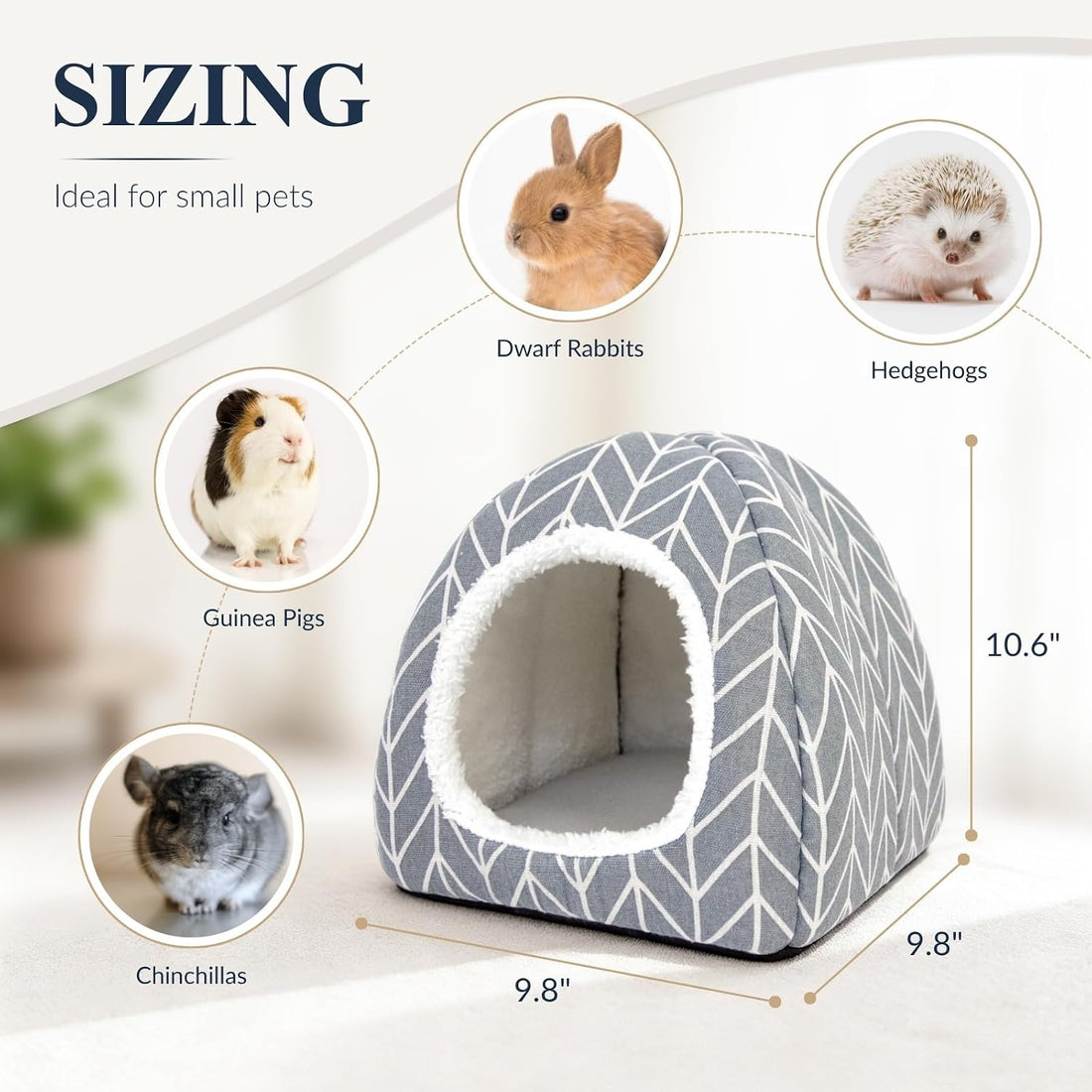 Guinea Pig Hideout Bed, Dwarf Rabbit House Cave