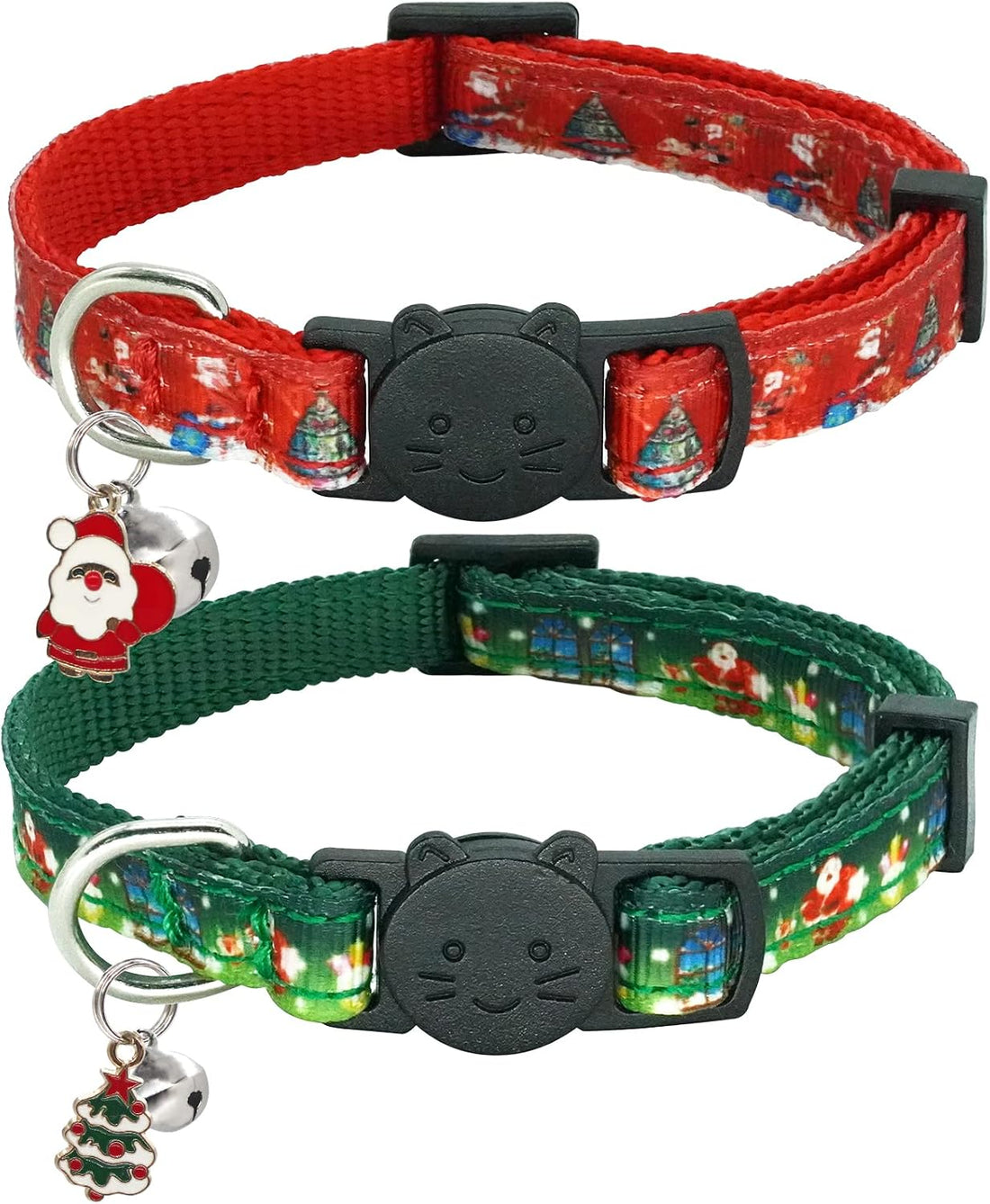 Halloween Cat Collar,2 Pack Collar with Bells, Orange+Black