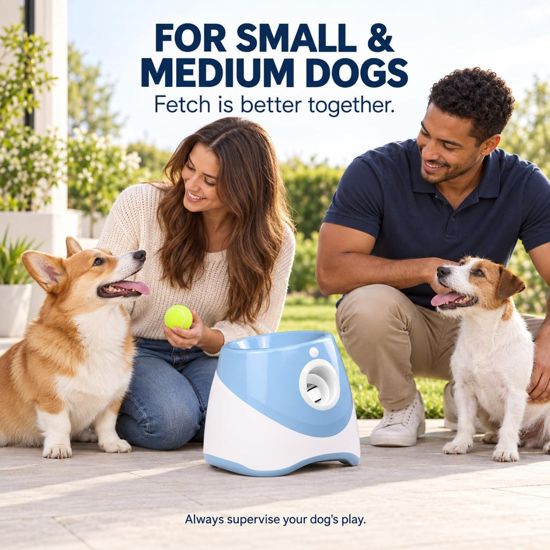 HADIZA Automatic Ball Launcher for Dogs, Rechargeable Thrower Machine