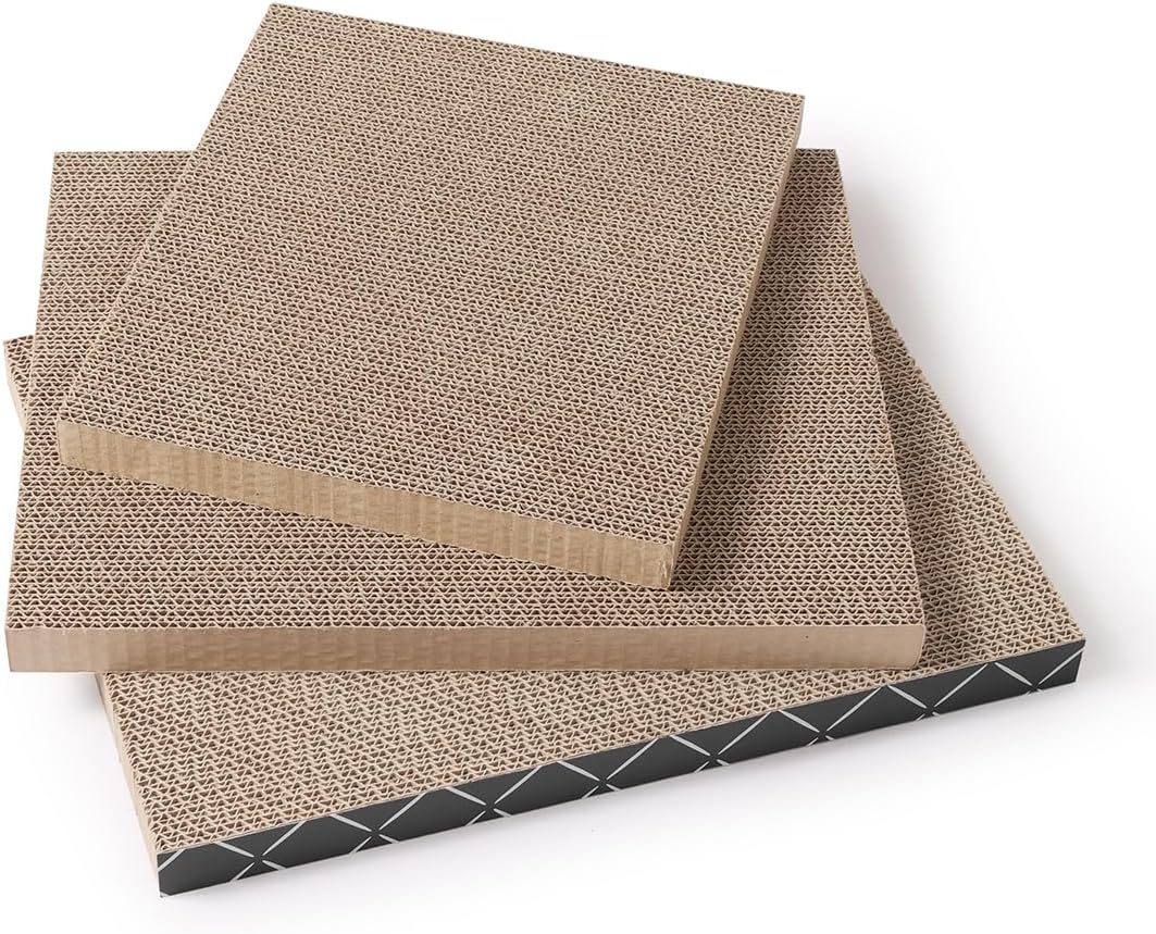 Hide & Scratch Cat Scratcher Refill Pads 4 Pack Double Sided Cardboard