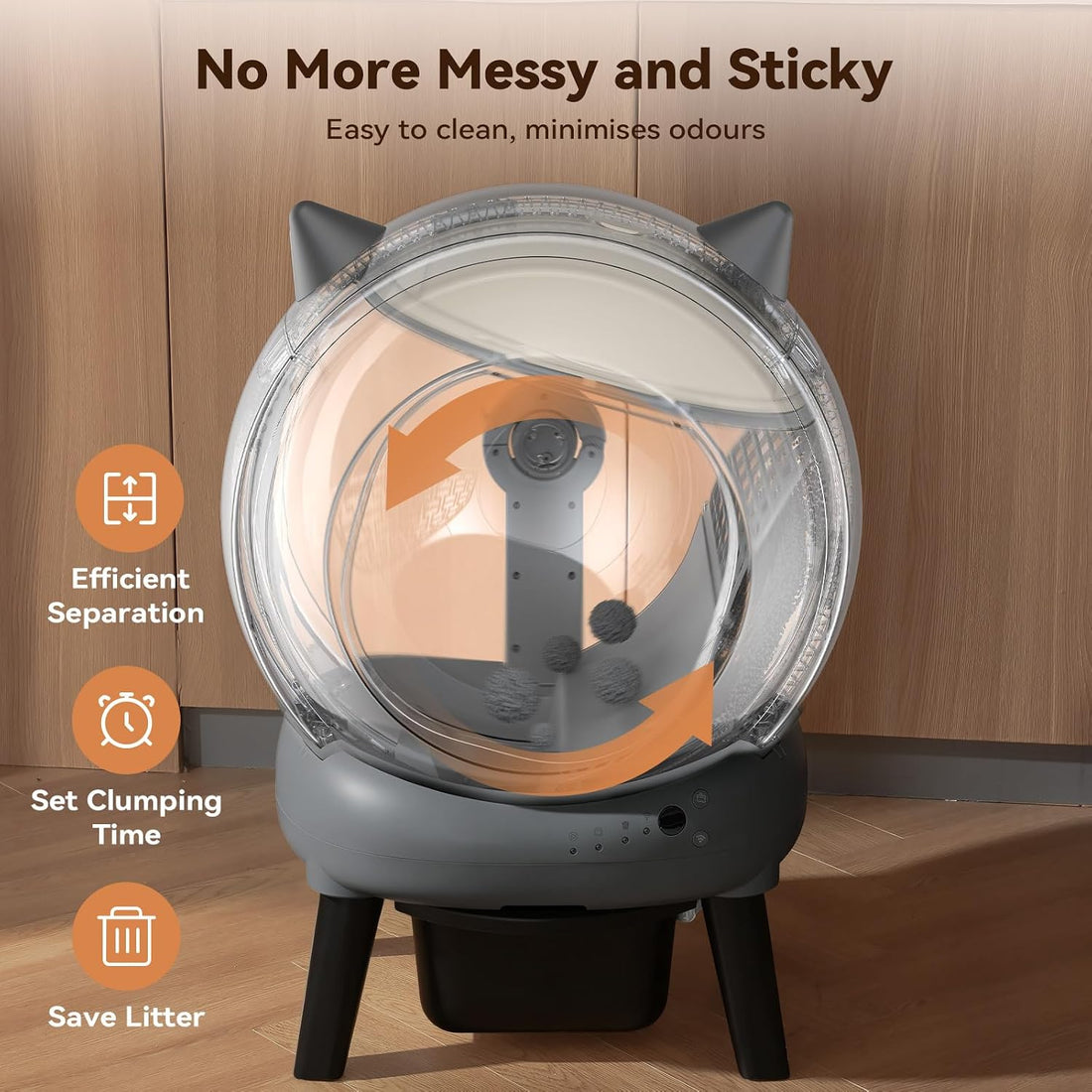Automatic Litter Box, ZHMZ E2 Self Cleaning Litter Box for Multiple