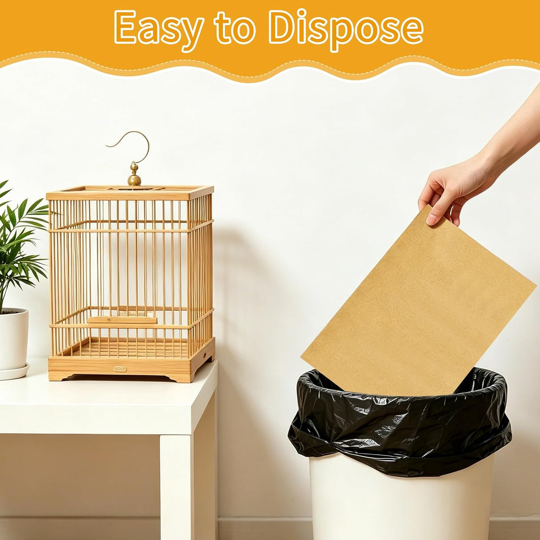 50 Pack Gravel Liner Calcium Paper for Bird Cage