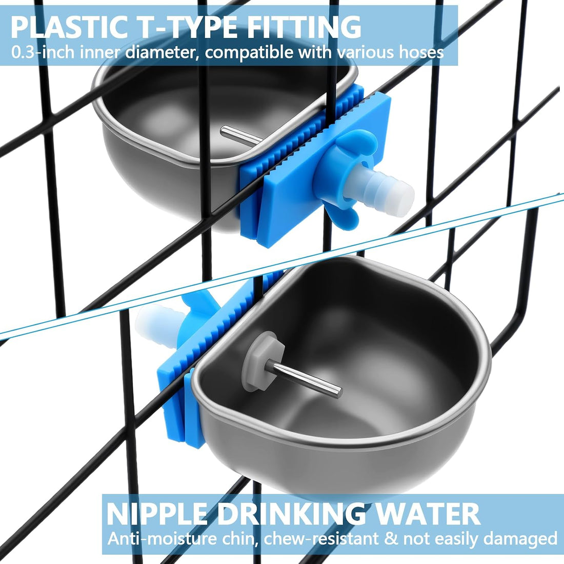 Potchen 10 Pcs Rabbit Water Bowl Nipple Drinker