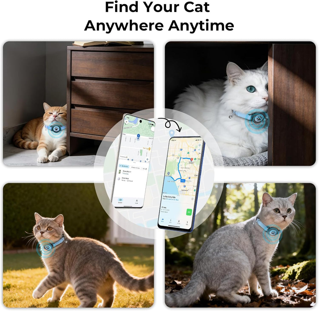 Cat GPS Tracking Collar, Bluetooth GPS Dog Tracker Blue 1P