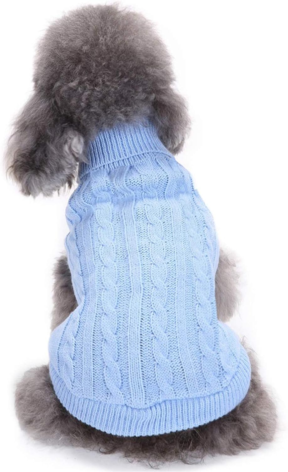 Dog Sweater Soft Warm Turtleneck Knitted Clothes for Small Medium