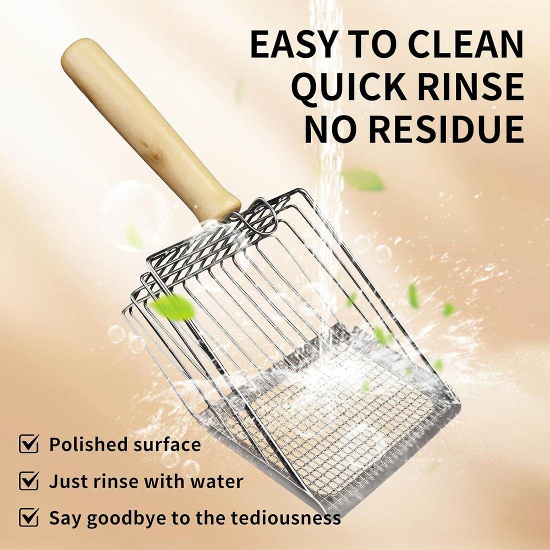 DUSTNIX Cat Litter Scoop, Premium Kitty Shovel with Hook and Hole