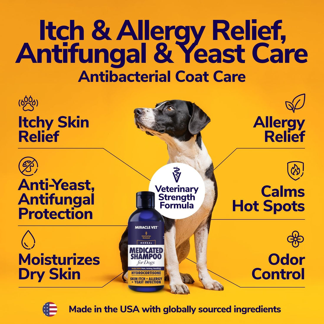 Miracle Vet Medicated Dog Shampoo for Itchy Skin Relief