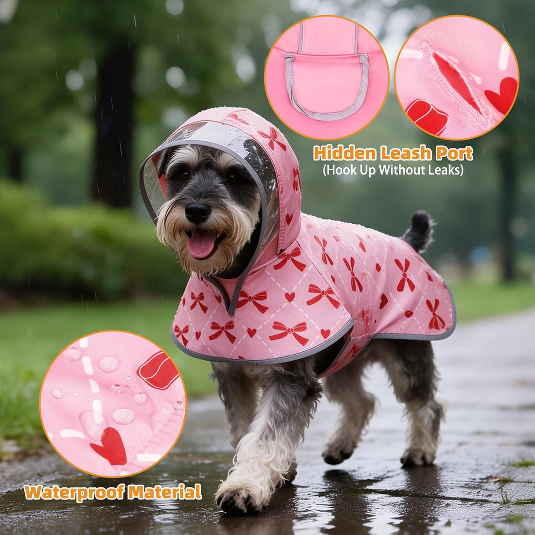 KOOLTAIL 2-in-1 Reversible Large Dog Raincoat