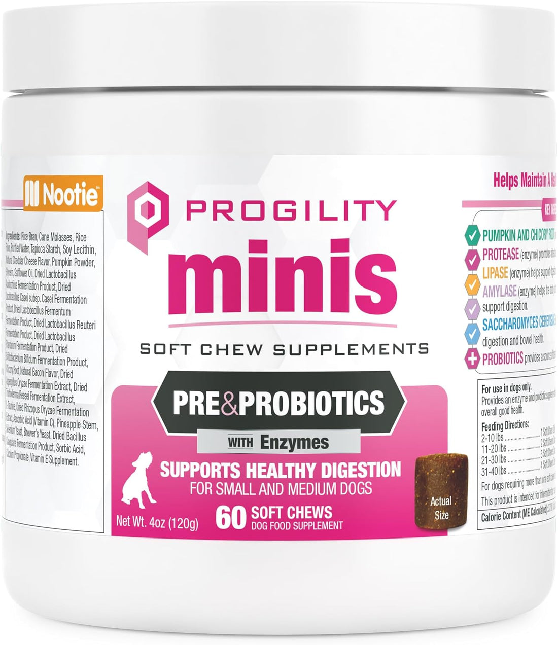 Progility Pre & Probiotics Supplement for Dogs, Digestive Support