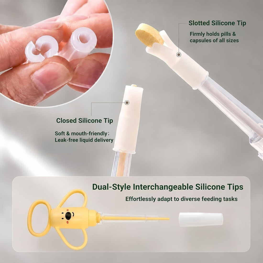 Pet Pill Shooter for Dogs Cats Pet Feeding Kit with2 Replaceable Soft