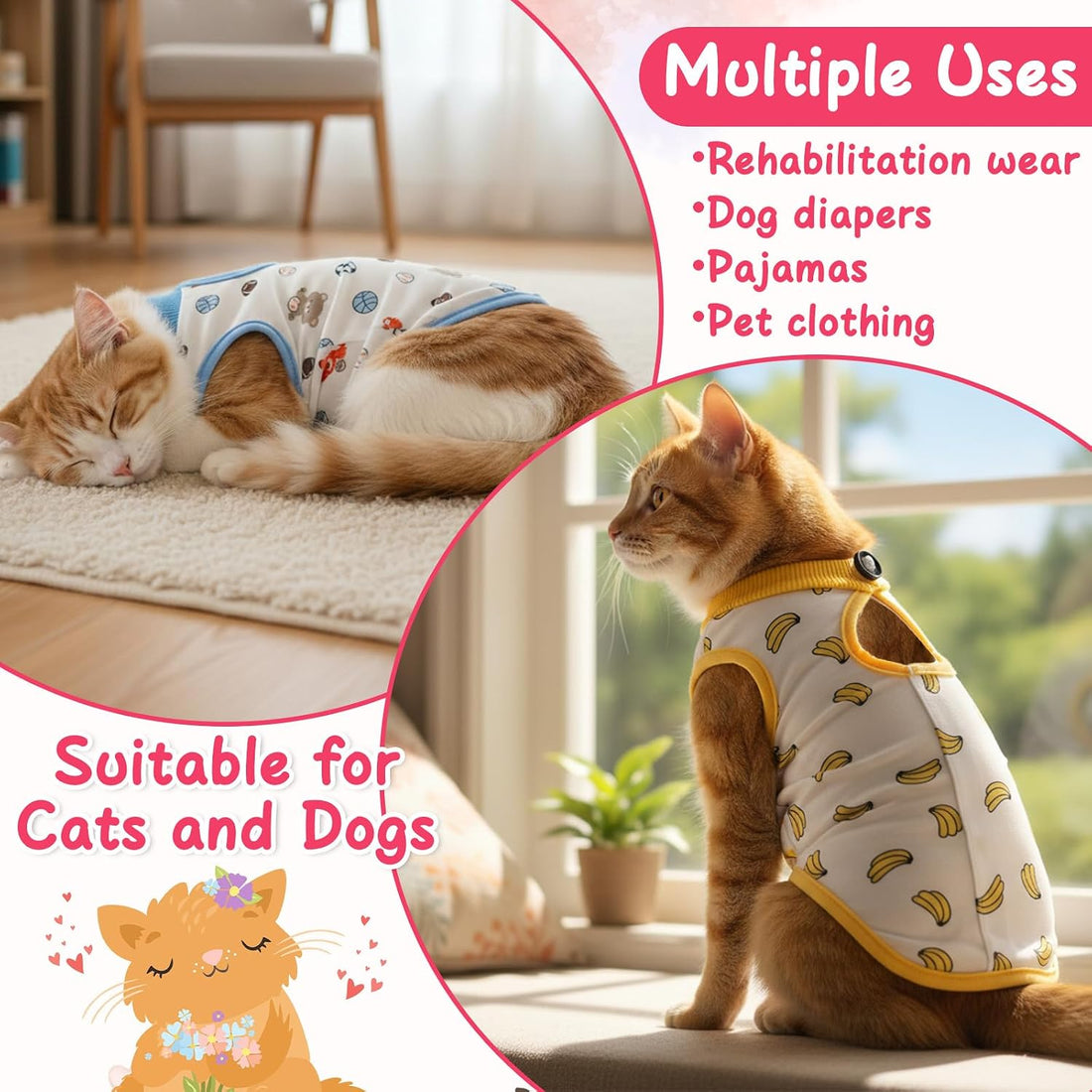 Meyeyaia 6 Pack Recovery Suit for Cats