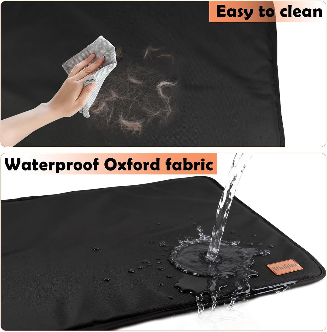 Vivifying Chew Proof Dog Bed, Waterproof Crate Pad, 35" x 22"