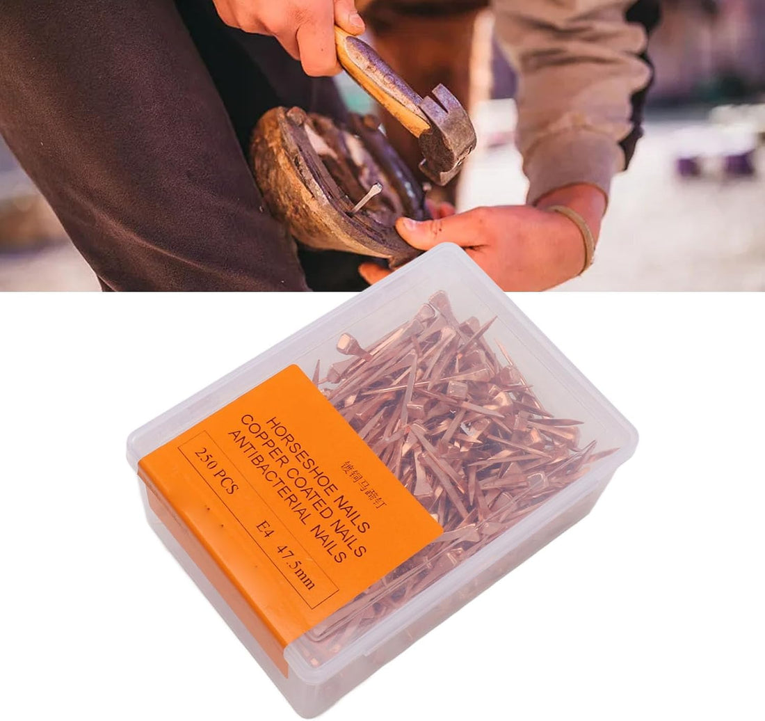 Pssopp Horseshoe Nails 250 Count Copper Plated 47.5mm E4