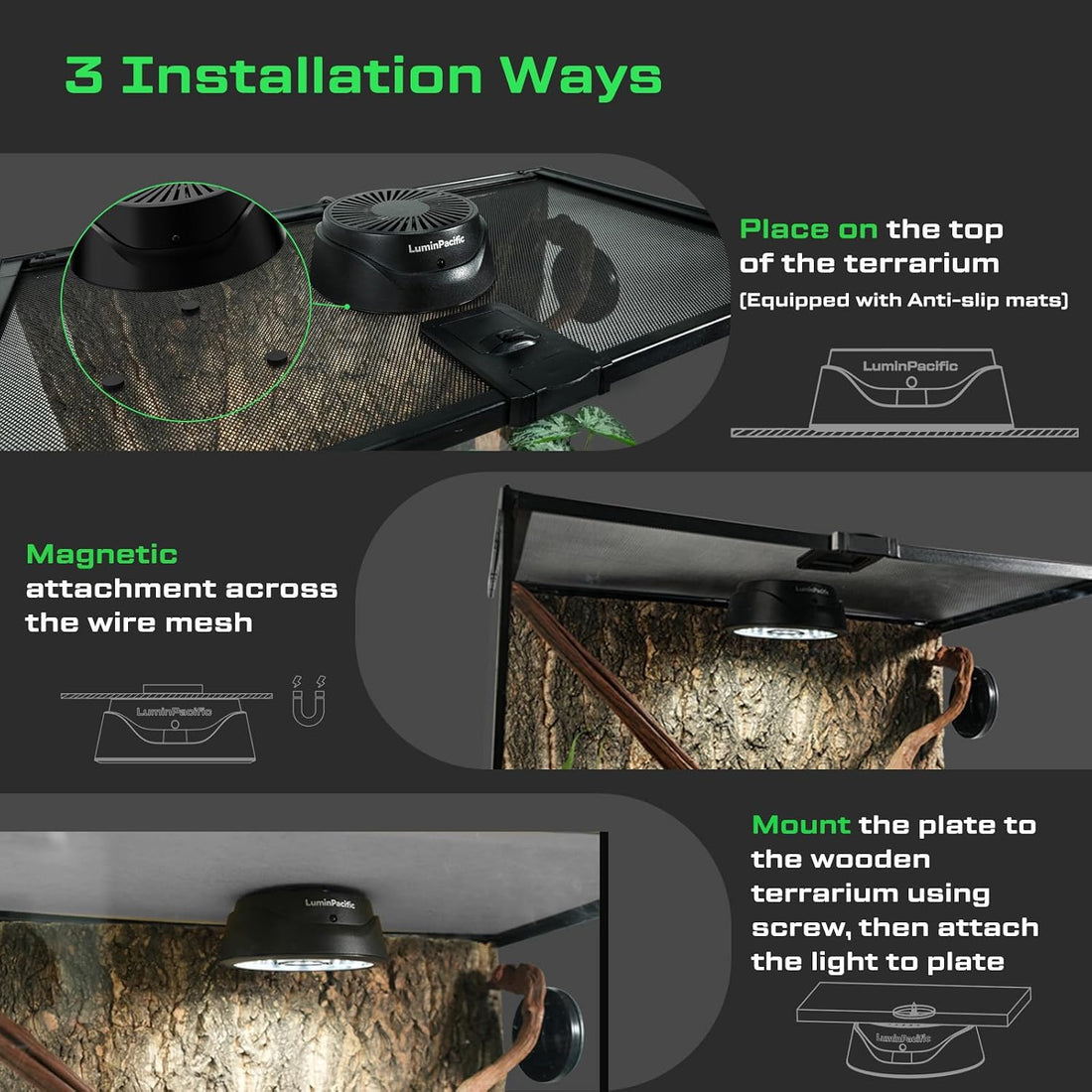 2 Pack UVB Reptile Lights with Remote, UVA UVB Light with Timer