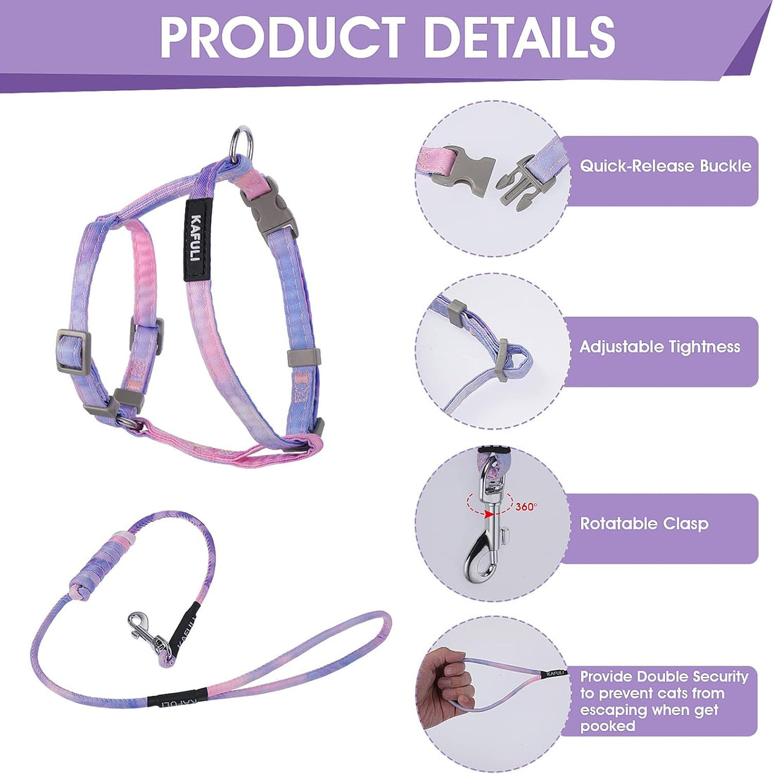 TIESOME Cat Harness and Leash Set