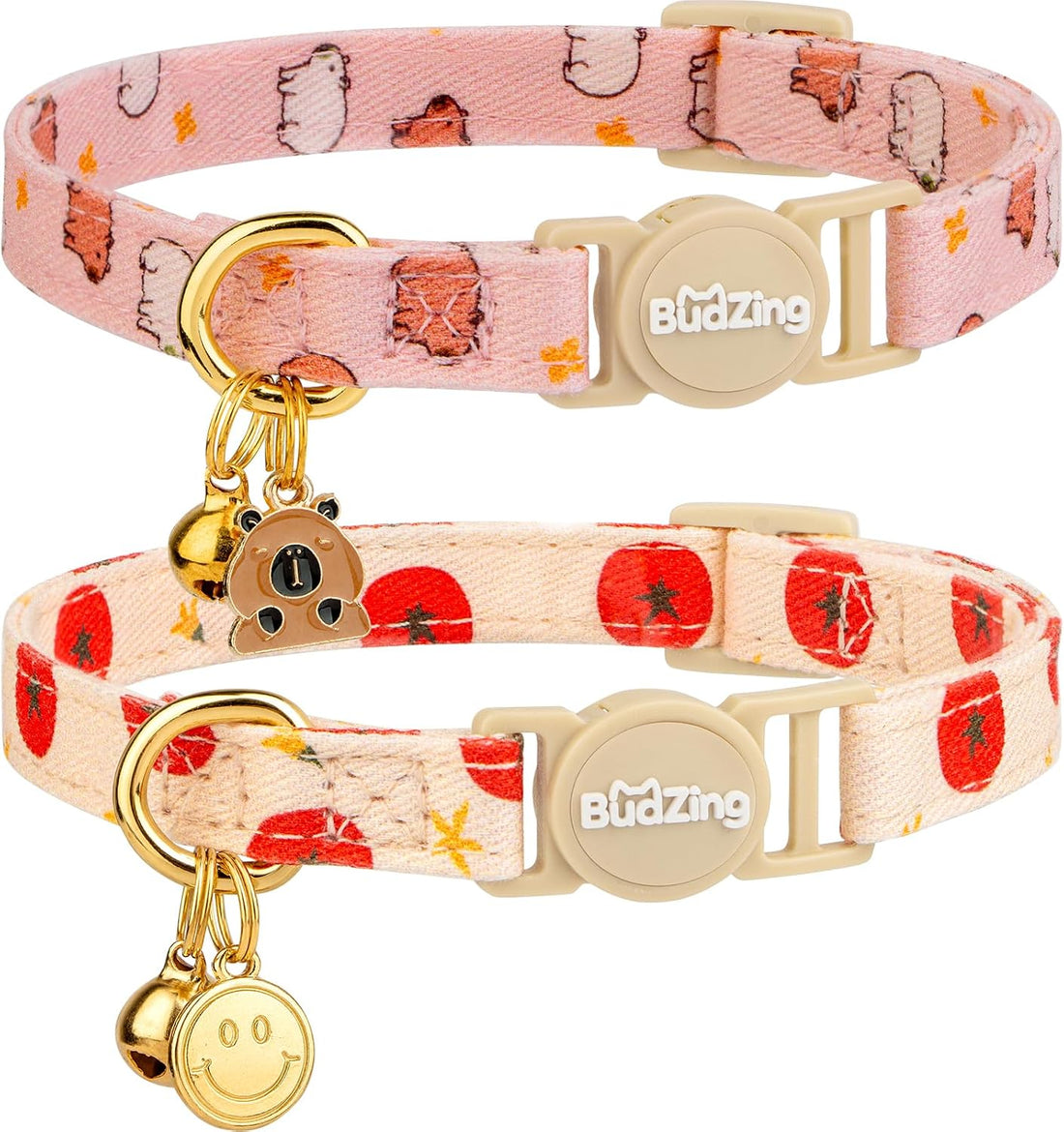 2 Pack Cotton Cat Collar Cute Kitten Collar White Puppy and Orange