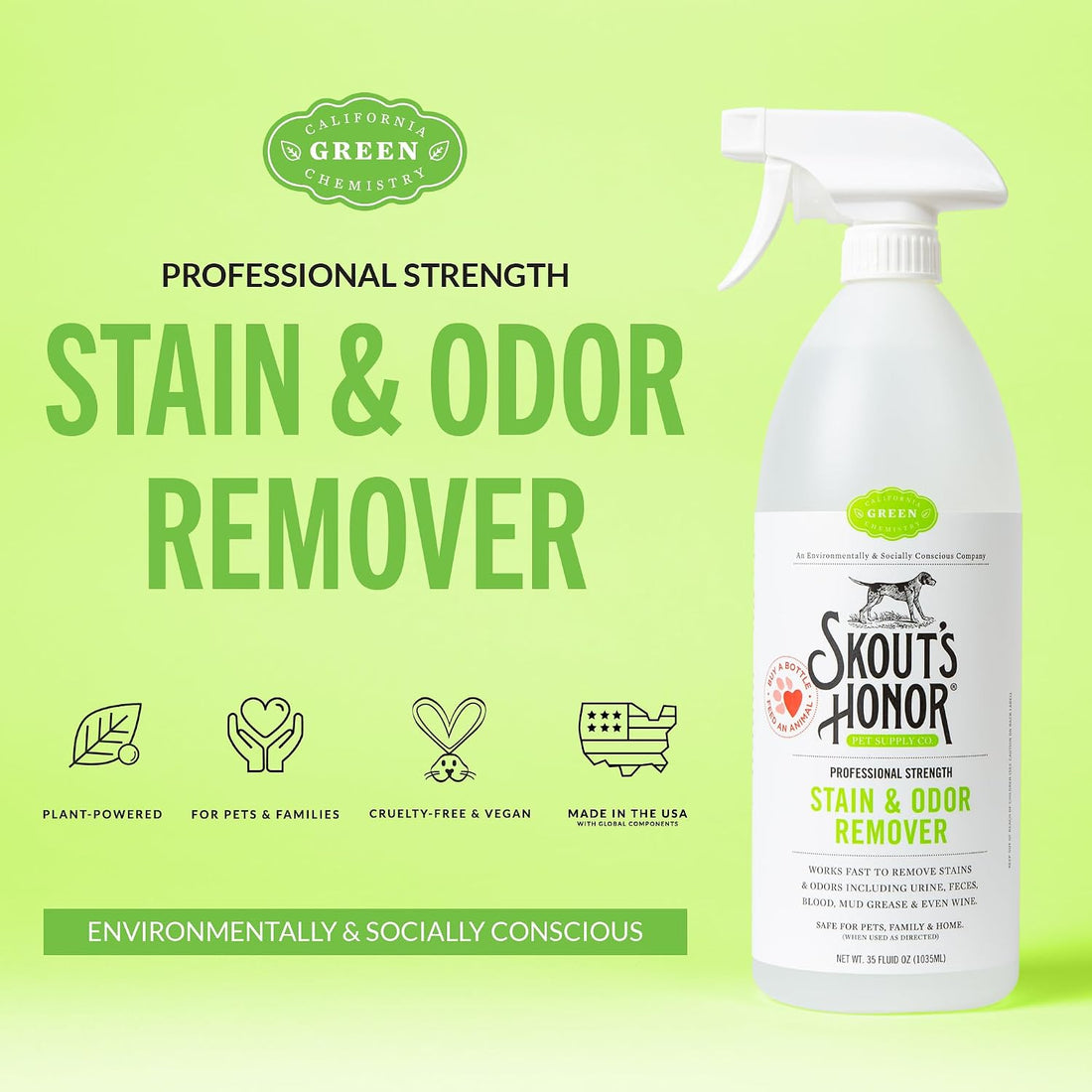 SKOUT'S HONOR Pet Stain and Odor Remover, 35 oz
