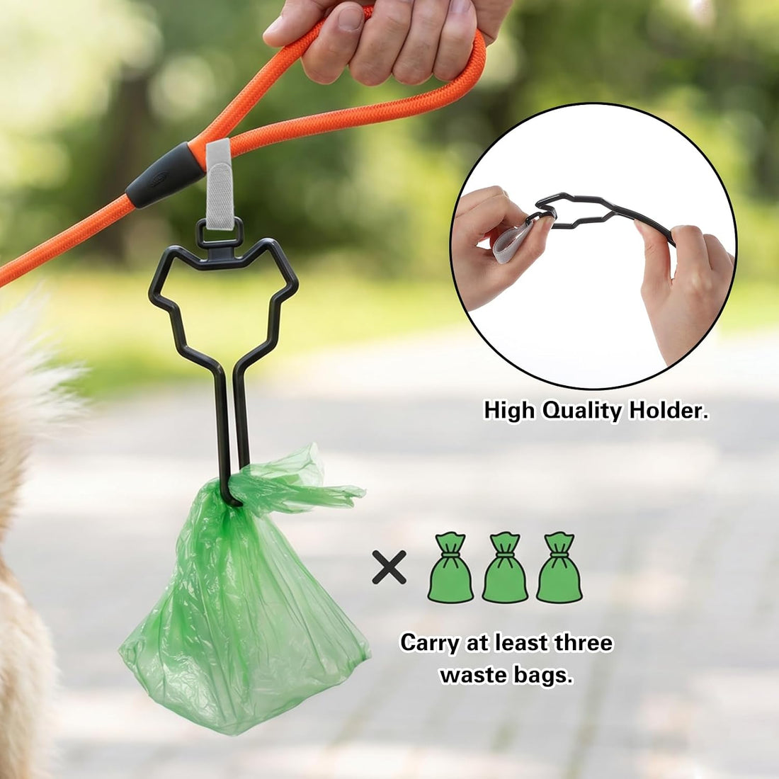 Dog Poop Bag Carrier, 2 Pcs, Black