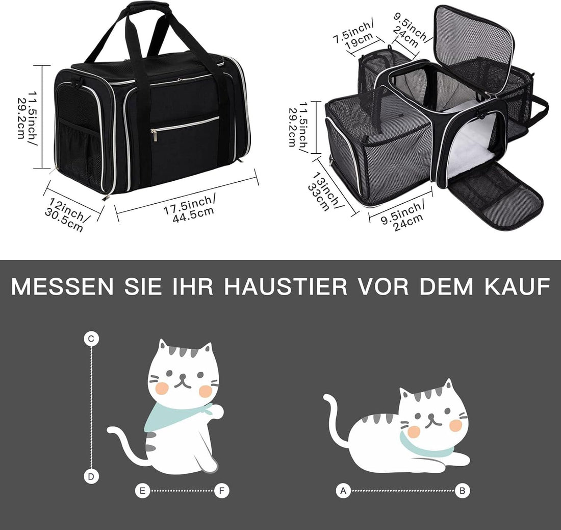 BAGLHER Cat Carrier Bag,Airline Approved Pet Carrier Soft Side Pet