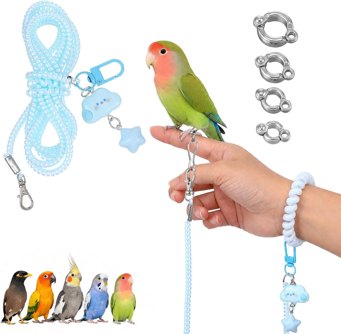 Parrot Flying Leash, Elastic Bird Harness with Foot Rings