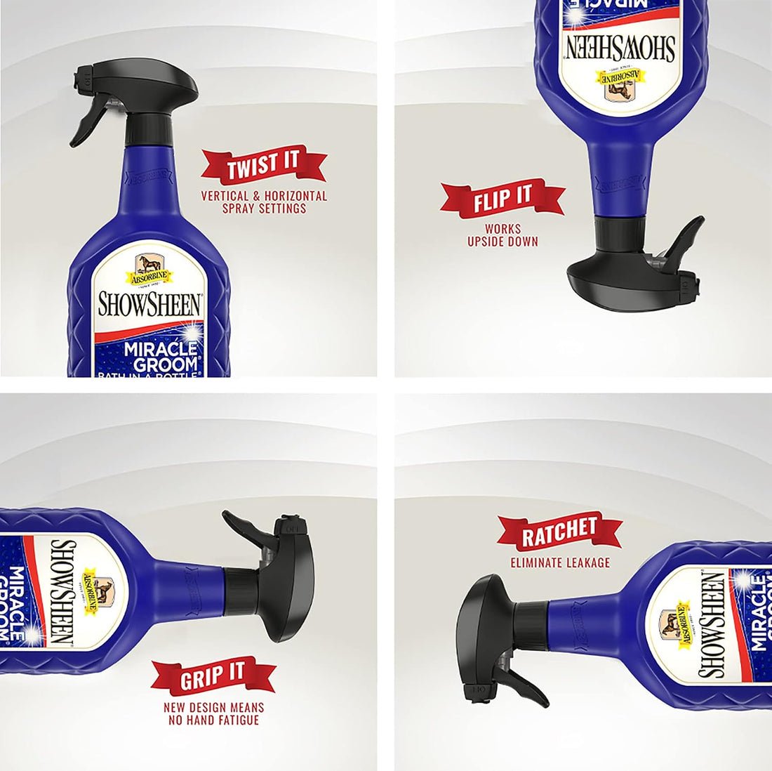 Absorbine ShowSheen Miracle Groom Bath in A Bottle, 32 fl oz Spray